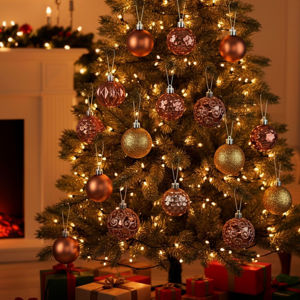 Imagen de Navidad bolas 6cm-caja por 16pc-rosa dorado-caja