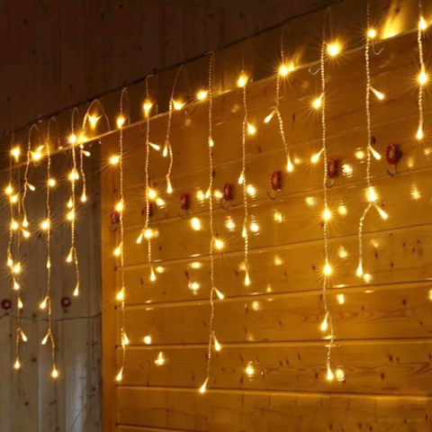 Imagen de Cortina de Luces 100 luces cálidas - Cable 3 mts transparente