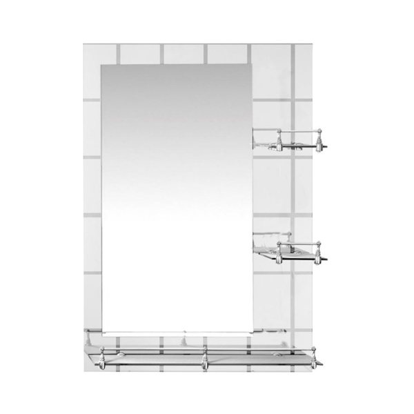 Imagen de Espejo de pared para baño con estantes-decorado-70x50cm.
