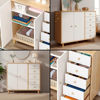 Imagen de Cómoda Cajonera Aparador 2 puertas con estantes y 5 cajones-