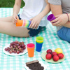 Imagen de Vasos plasticos arcoiris Set x 8 vasos con estuche