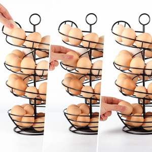 Imagen de Huevera soporte metálico - Organizador de huevos en espiral