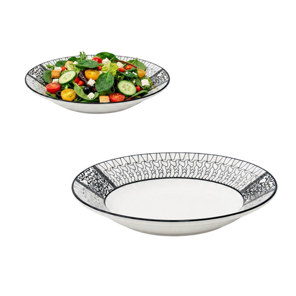 Imagen de Plato ceramica borde estampado redondo