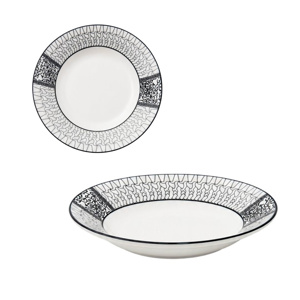 Imagen de Plato ceramica borde estampado redondo