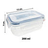Imagen de Recipiente vianda rectangular 200 ml Con tapa cierre hermetico
