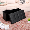 Imagen de Baul Puff Asiento Banqueta Plegable Piecera Cama Living -Color Negro