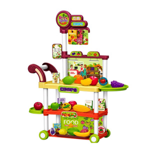 Imagen de Carrito Puesto Mercado De  Frutas y Verduras Juguete 61 pcs