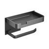 Imagen de Porta rollo baño con repisa negro-autoadhesivo