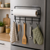 Imagen de Porta rollo cocina con ganchera-negro