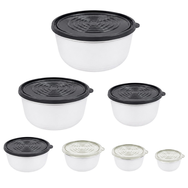 Imagen de Viandas con tapa redondas set X 7 pcs