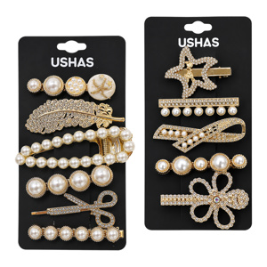 Imagen de Broches Ushas con perlas y strass - Set de broches de diseños surtidos