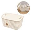 Imagen de Cesta plastica con asas y tapa-linea flor