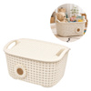 Imagen de Cesta plastica con asas y tapa-linea flor