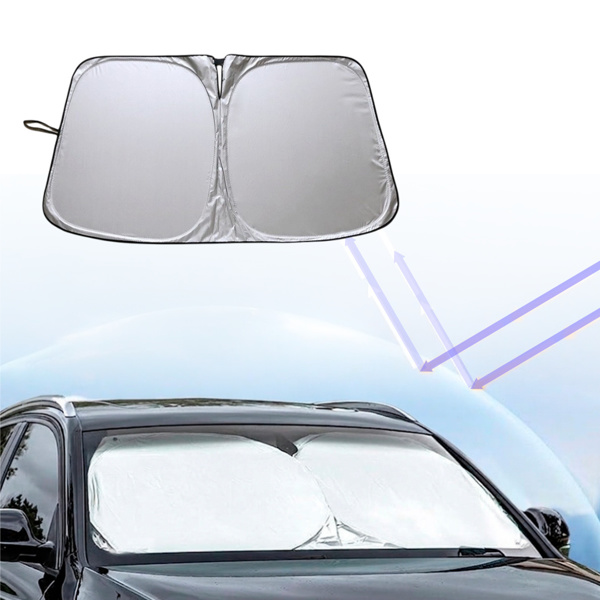 Imagen de Parasol plateado para auto - plegable en bolsa