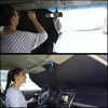 Imagen de Parasol plateado para auto - plegable en bolsa