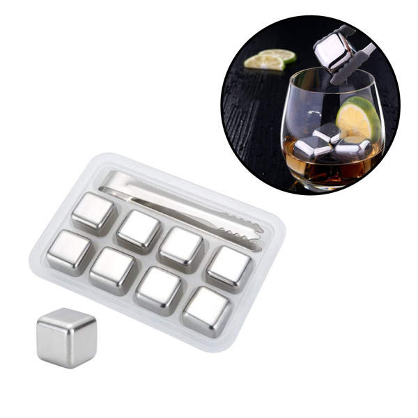 Imagen de Cubitos de hielo set acero inox con pinza