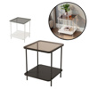Imagen de Mesa living con estante y vidrio superior-2 colores