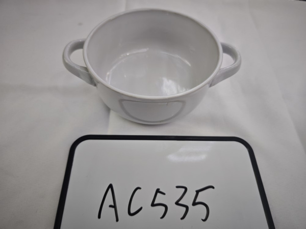 Imagen de Bowl de ceramica blanca con asas 15x7,5cm