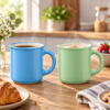 Imagen de Taza ceramica blanco interior borde negro 9,2x8,6cm-varios c