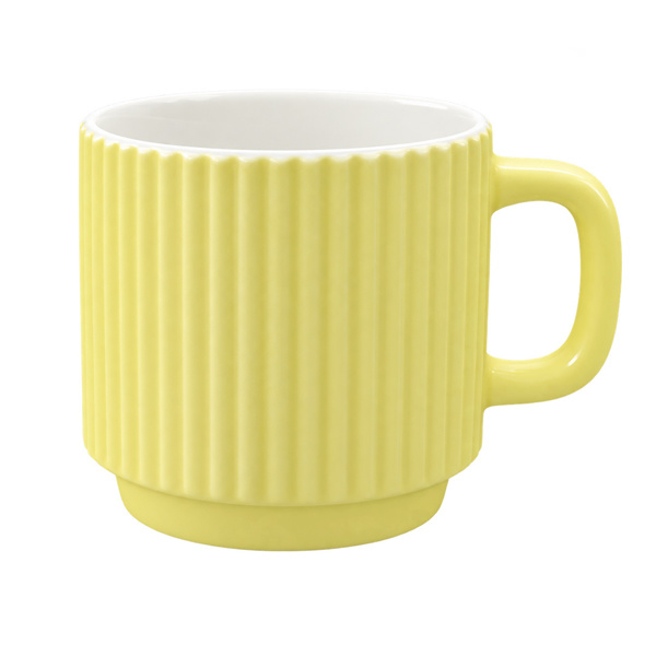Imagen de Taza ceramica blanco interior ondeado exterior 8x7,5cm-vario