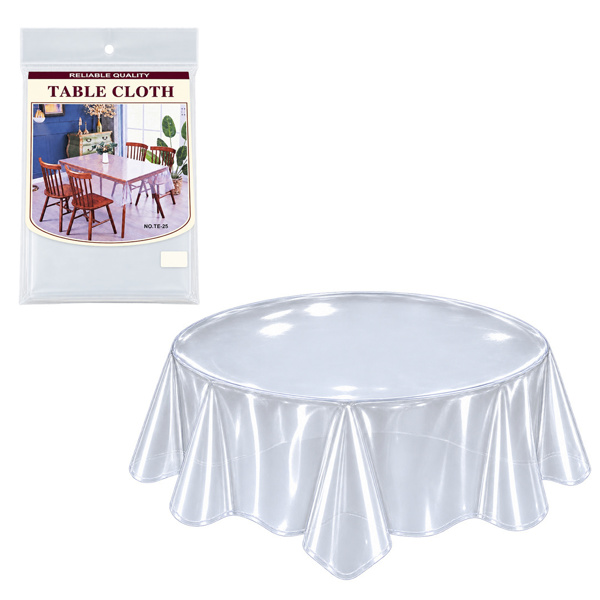 Imagen de Mantel de PVC transparente redondo 152cm