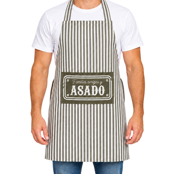 Imagen de Delantal peto poliester algodón 80x60cm-Asado