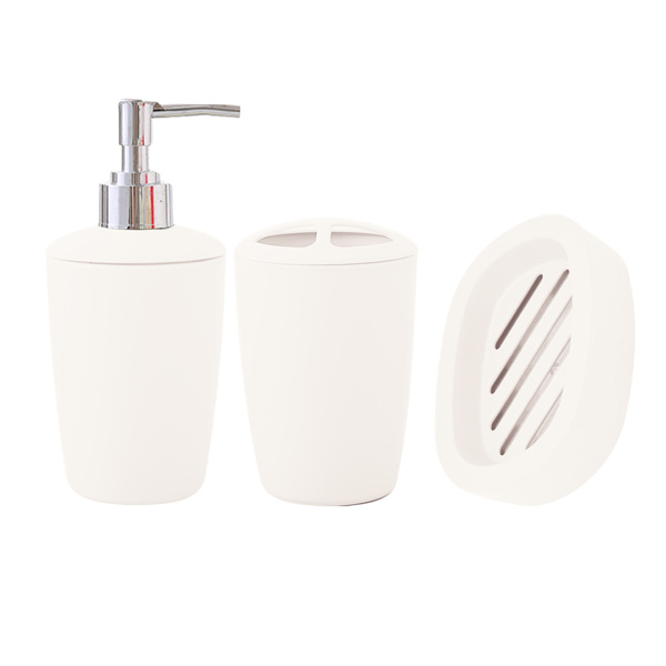 Imagen de Set de Baño Porta jabón líquido, porta cepillos y jabonera  3 piezas