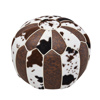 Imagen de Puff en piel y cuero sinteticos - 50x35cm -combinado con caf